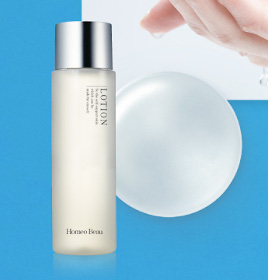 ホメオバウのローションのパッケージとテクスチャ